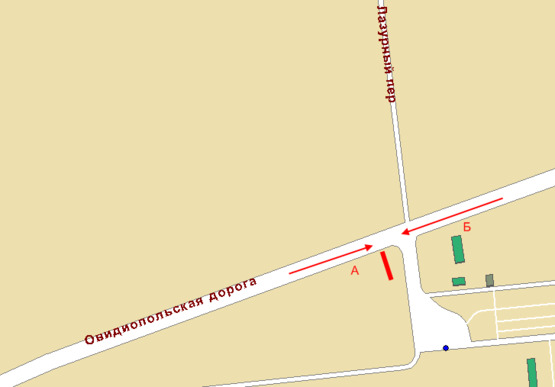 Схема рекламной плоскости по адресу Овидиопольская дор. - 7-й км (в город Призма)