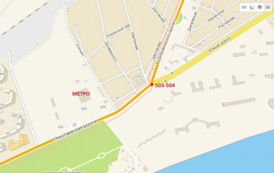 Схема рекламной плоскости по адресу Николаевская дорога - Южная дорога (Призма правая)