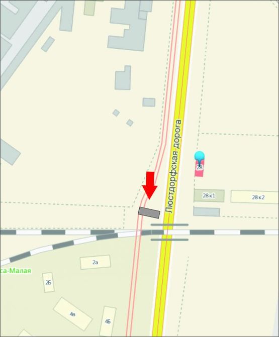Схема рекламної площини за адресою ул. Водопроводная, 28 (призма левая)