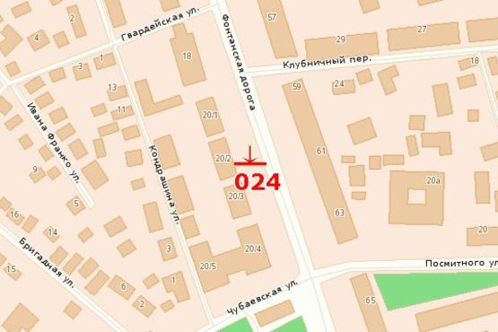 Схема рекламной плоскости по адресу Фонтанская дорога (согласно схеме №16) (6,5 ст. Кафе Апшерон) (призма)