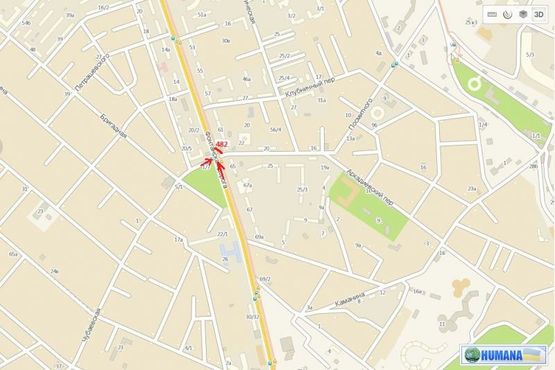 Схема рекламної площини за адресою Фонтанская дор. - ул. Посмитного (сх.  21) (Призма)