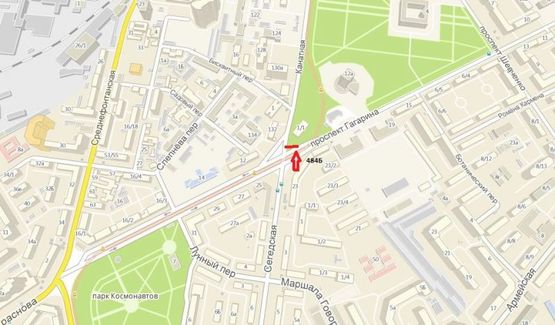 Схема рекламной плоскости по адресу пр-кт Гагарина - ул. Канатная, 132