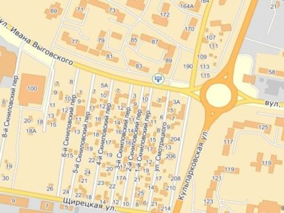 Схема рекламної площини за адресою вул.Виговського 89, до ринку Південний