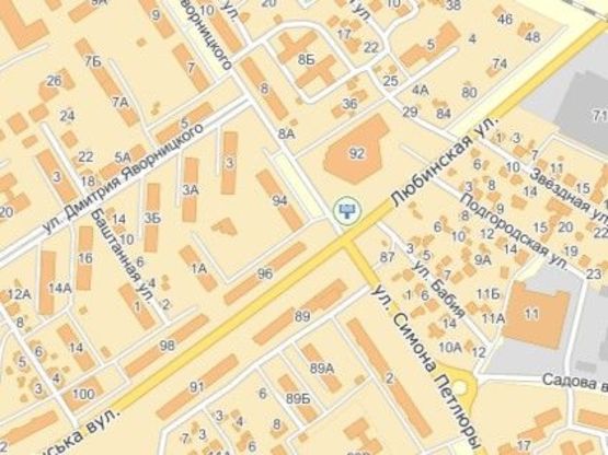 Схема рекламной плоскости по адресу вул.Любінська-вул.Яворницького