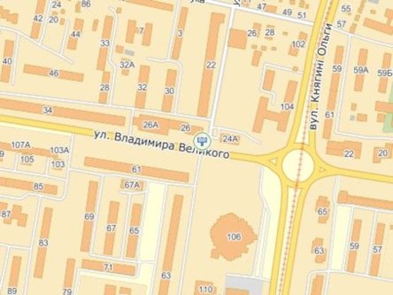 Схема рекламной плоскости по адресу вул.В.Великого 26, McDonalds, до вул.Кульпарківської