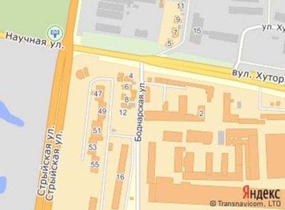 Схема рекламной плоскости по адресу вул.Стрийська-вул.Наукова, до центру