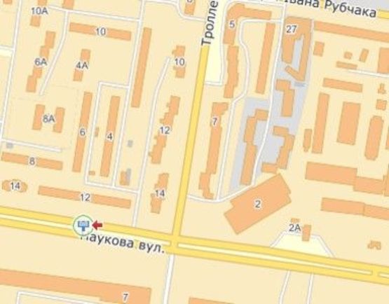 Схема рекламної площини за адресою вул.Наукова-вул.Тролейбусна, до вул.Кульпарківської