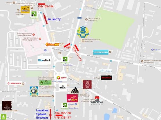 Схема рекламной плоскости по адресу Коновальця