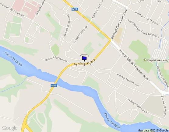 Схема рекламної площини за адресою ул. Жуйко 29 (мост, выезд на Бердичев)