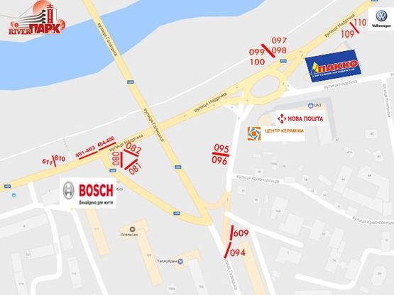 Схема рекламной плоскости по адресу Набережна