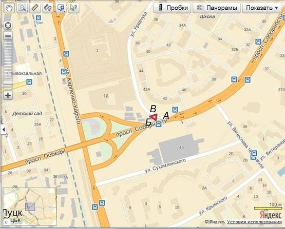 Схема рекламної площини за адресою кільце Соборності - Кравчука