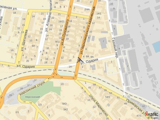 Схема рекламної площини за адресою Одария - Черноморского Козачества
