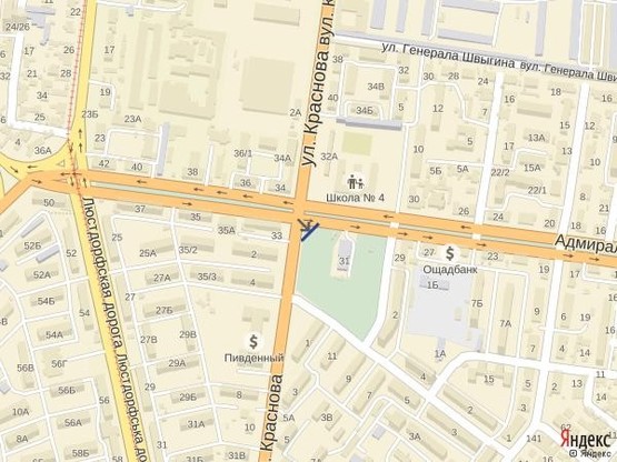 Схема рекламной плоскости по адресу Краснова-Адмиральский (левая)