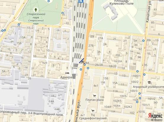 Схема рекламної площини за адресою Среднефонтанская - Семинарская 1