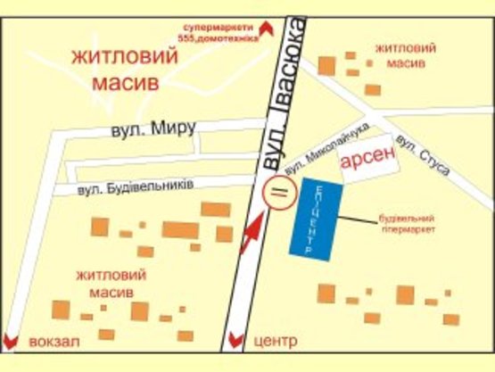 Схема рекламной плоскости по адресу Івасюка (Епіцентр)