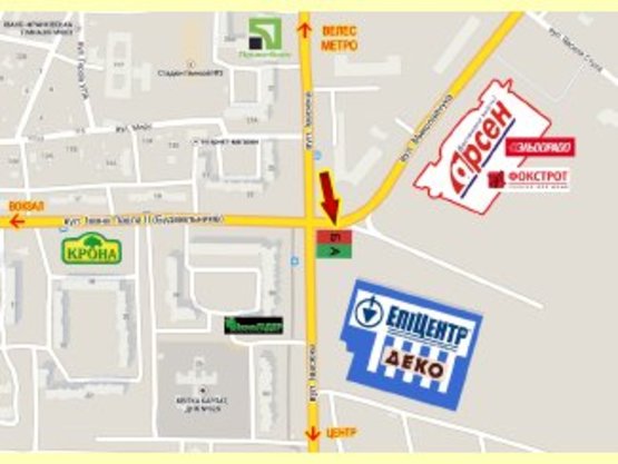 Схема рекламної площини за адресою Івасюка - Микулайчука перехрестя (Епіцентр,Арсен)