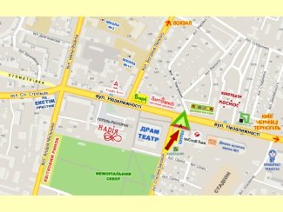 Схема рекламной плоскости по адресу Бандери-Незалежності                                           освітлення