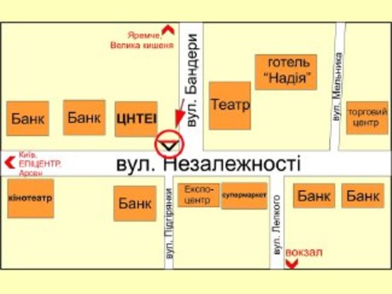 Схема рекламної площини за адресою Бандери-Незалежності