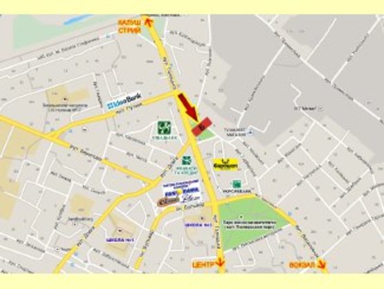 Схема рекламної площини за адресою Галицька - Довга перехрестя (Княгинин)                 освітлення