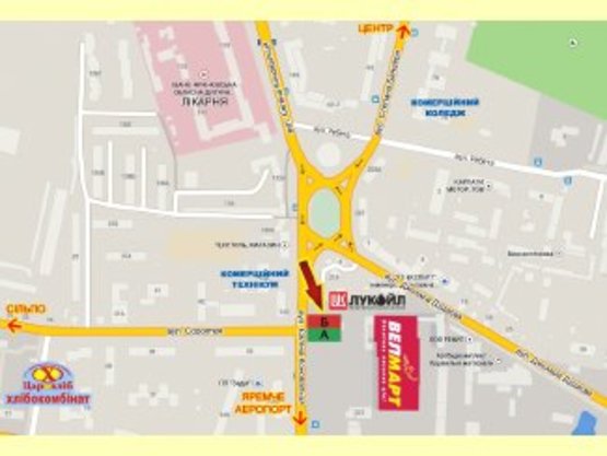 Схема рекламной плоскости по адресу Коновальця,225   СМ Велмарт