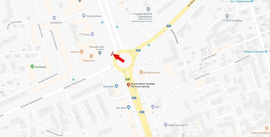 Схема рекламної площини за адресою пр Чорновола-вул Липинського (McDonalds)