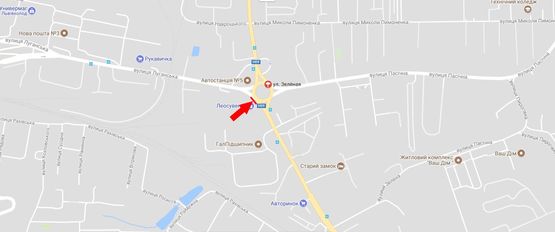 Схема рекламної площини за адресою вул.Зелена кільце ДБК