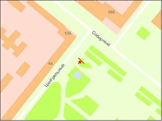 Схема рекламной плоскости по адресу пр.Соборний — напроти входу до гот. «Інтурист», рух до проспекту