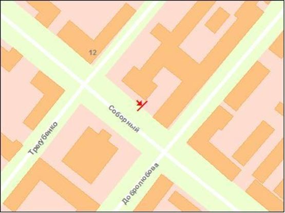 Схема рекламної площини за адресою пр.Соборний — вул.Добролюбова-АБВ, ст.Б