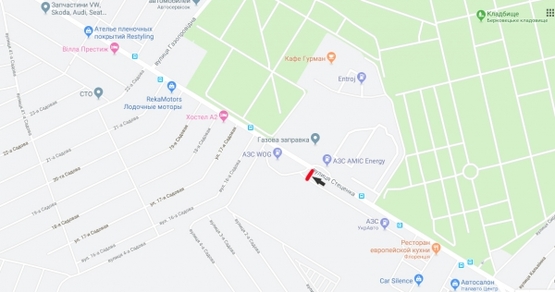 Схема рекламной плоскости по адресу ул.Стеценко, возле АЗС "WOG", напротив АЗС "AMIC"