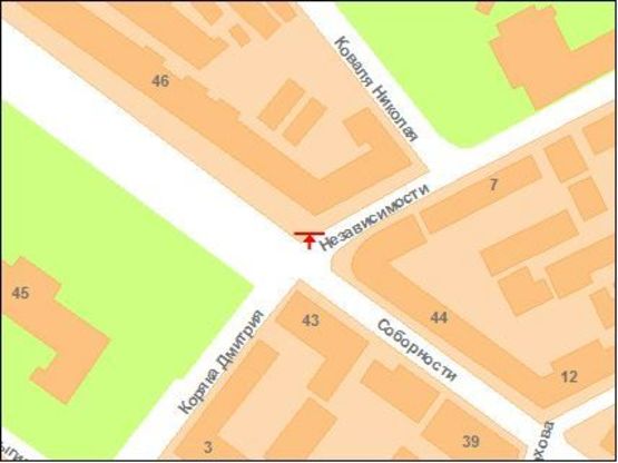 Схема рекламной плоскости по адресу ул.Октябрская,46 (Петрович)