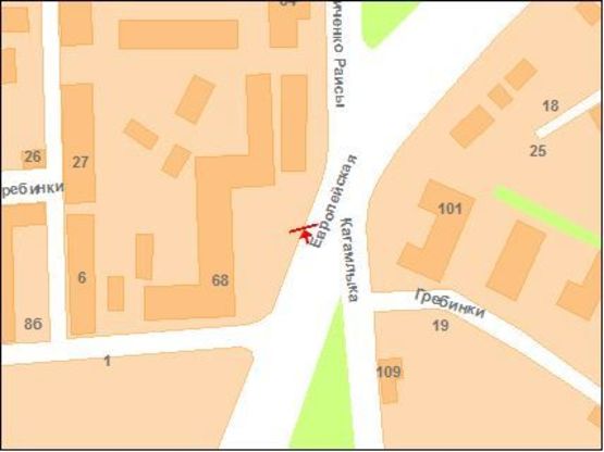 Схема рекламной плоскости по адресу ул.Фрунзе, 66 (Киевстар)