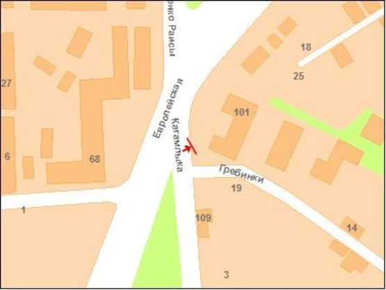 Схема рекламной плоскости по адресу на перкр.ул.Фрунзе и ул.Кагамлыка