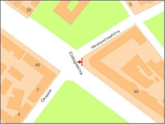 Схема рекламной плоскости по адресу ул.Октябрьская, 46 ("Веселка")