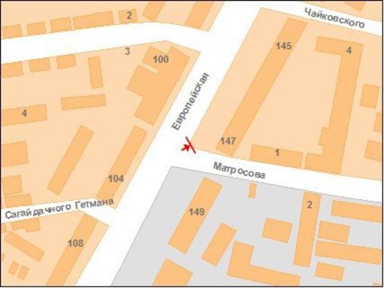 Схема рекламной плоскости по адресу ул.Фрунзе,147("Адмирал")