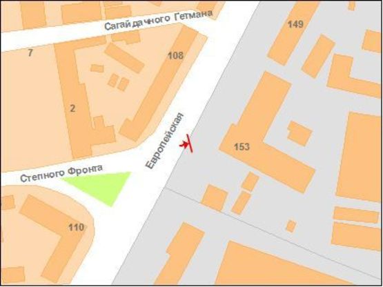 Схема рекламной плоскости по адресу ул.Фрунзе,153 (гор.налоговая)