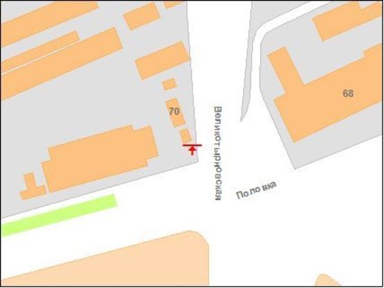 Схема рекламной плоскости по адресу ул.Половка, 70