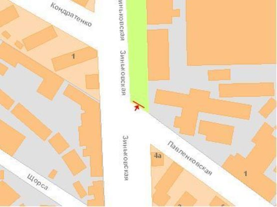 Схема рекламной плоскости по адресу Зіньківська вул., 6 (Турбомех.з-д)