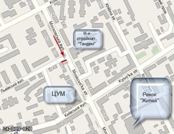 Схема рекламної площини за адресою Небесної сотні, 25, лів