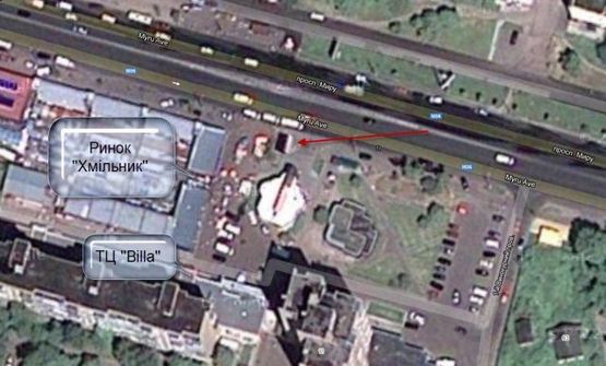 Схема рекламной плоскости по адресу Миру пр, 11, нижній