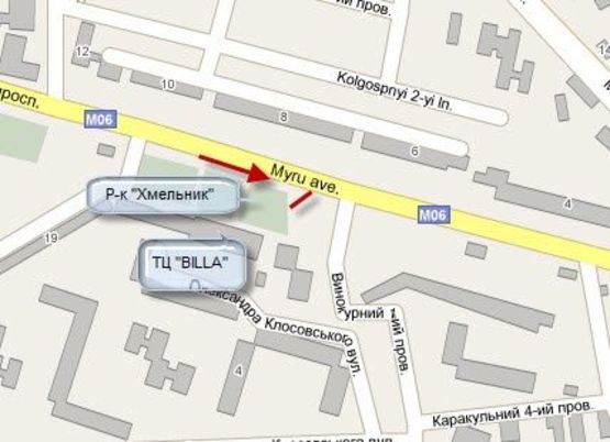 Схема рекламной плоскости по адресу Миру пр, 11, нижній