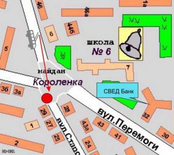 Схема рекламної площини за адресою Короленко м-н