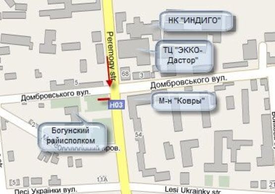 Схема рекламной плоскости по адресу Перемоги, 55