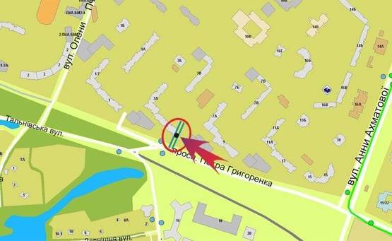 Схема рекламной плоскости по адресу пр-т Григоренко 5 - после пов.на ул.Ахматовой (А1) призма