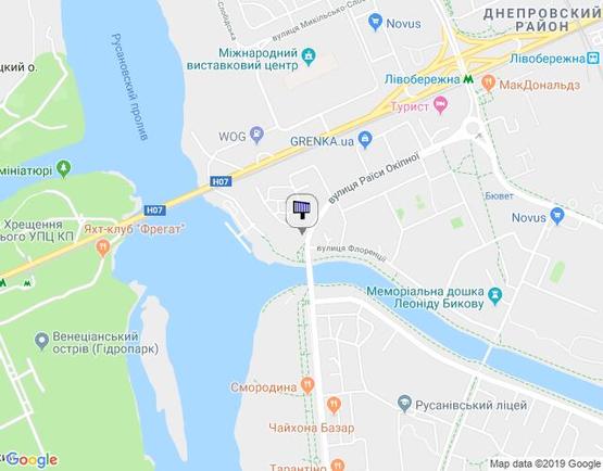 Схема рекламної площини за адресою ул.Р.Окипной,6/на Русановку,мост Патона (А) призма