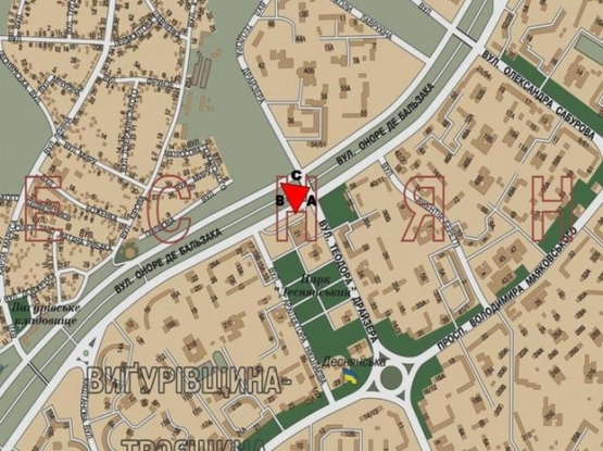 Схема рекламної площини за адресою ул. Бальзака / ул. Драйзера („Сільпо”)