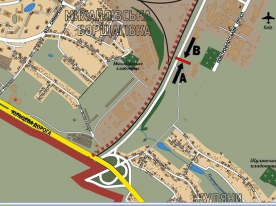 Схема рекламной плоскости по адресу ул. Б.Окружная / а-т Жуляны / АЗС "Талисман"