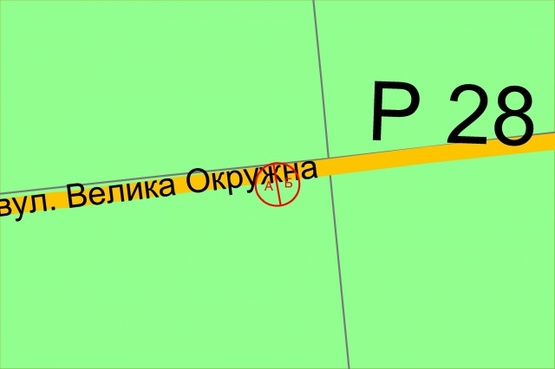 Схема рекламної площини за адресою Велика Кільцева дорога, після 1300 метрів руху від Гостомельського шосе
