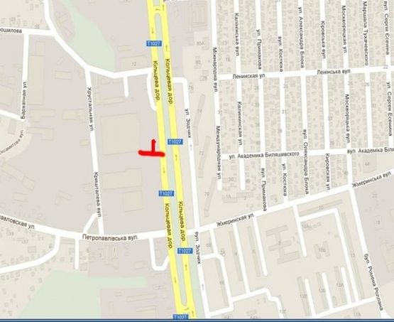 Схема рекламної площини за адресою ул. Б.Окружная / напротив м-нов "Форум"-"Альцест" (Обойный рынок)