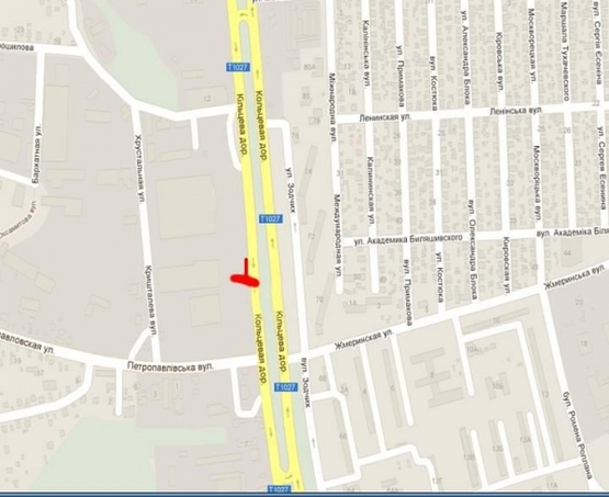 Схема рекламної площини за адресою ул. Б.Окружная- возле м-нов "Билла"-"Альцест"