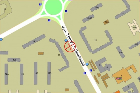 Схема рекламной плоскости по адресу Драйзера, 11